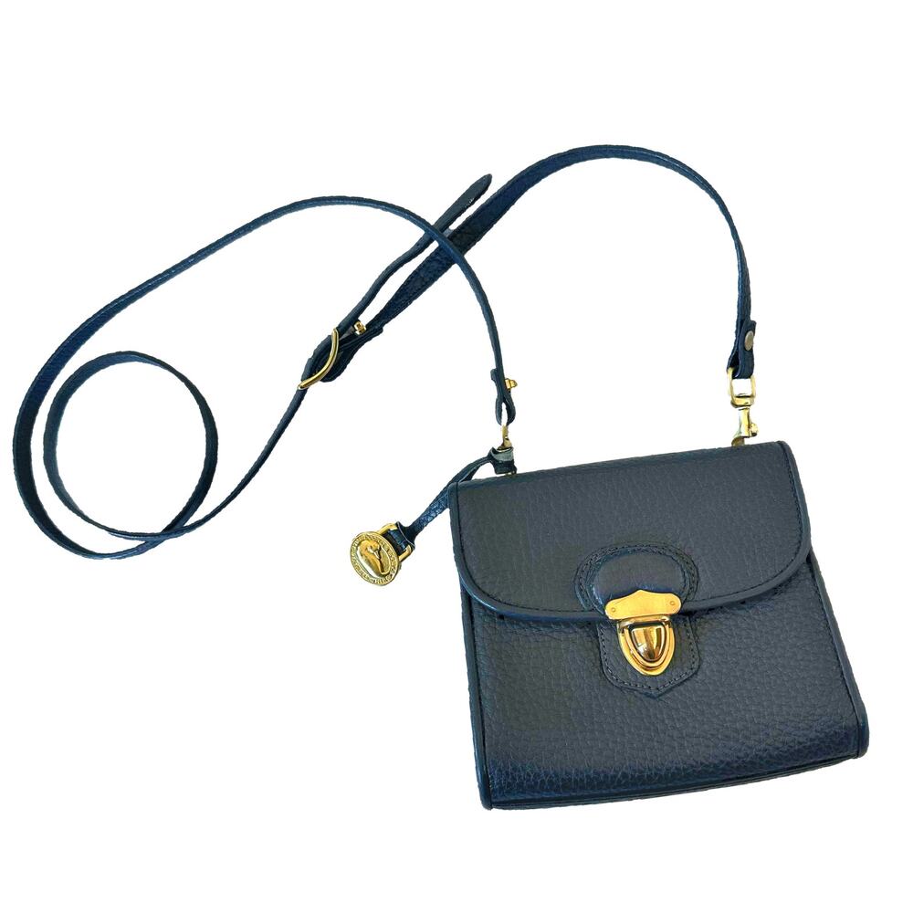 Dooney & Bourke  Rare Vintage Navy Leather Mini Crossbody Bag